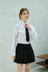 UNBALANCE SHIRRING SHIRT / WHITE