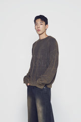 24FW SPRAY WASHING OVERSIZE KNIT BLACK