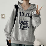 クリーン ハーフジップ ボクシーフィット フーディー (4 colors) H&L
