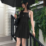 Ritoon Back Slit Strap Layered Vacation Look Mini Dress