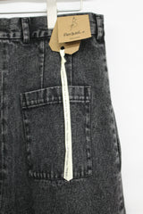 Washed Denim Wide Pants
