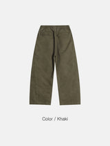 Curved diagonal cargo banding pants