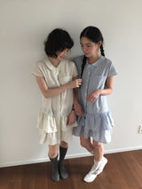 Twin Shirt フリルワンピース (2color)