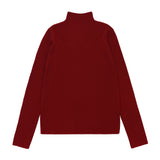 HALF-NECK KNIT TOP (Red)