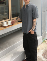 No.1800 stripe thin H half SHIRT