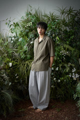 STRIPE L-C TAILORED 1/2 SHIRT (Khaki)