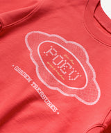 Lace Applique Sweatshirt - Bright Red