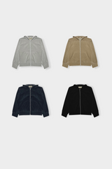  Velvet corduroy hooded zip up