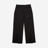 Poly Cotton RIB Track Zip Pants - BLACK
