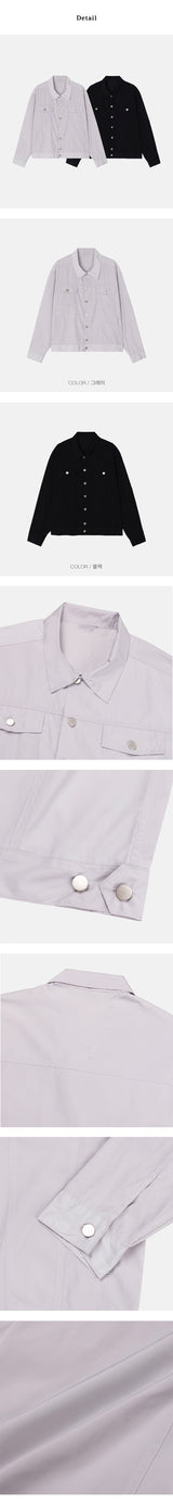 [Unisex] Satin trucker shirts jacket(2color)