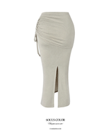 Vanessa Shirring Maxi Skirt (4color)