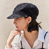 Metal Tip Lace Newsboy Cap / Black