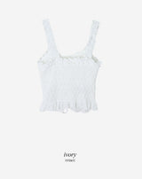#Romantic Flower Frill Cap Sleeveless Blouse (2color)