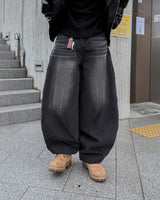 ドットヘビーブラッシュドバルーンデニムパンツ