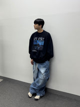 デニム斜めカーゴパンツ
