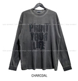 レフトプリントオーバーサイズフィット長袖Tシャツ