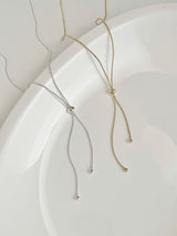 [2 color] ribbon slide snake rope necklace