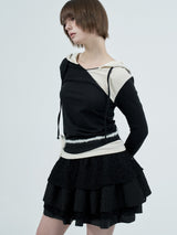 leo lace can-can skirt / black