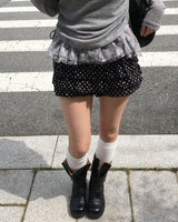 Ribbon dot cancan shorts