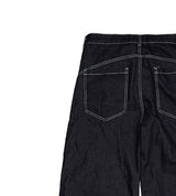Look Fire Buckle Balloon Wide Denim Pants