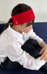 cotton rib hair band - red