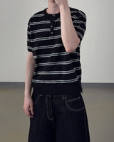 Diron Striped Henley Knit