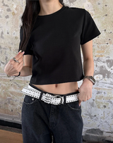 [BASIC ITEM] ベーシックセミクロップTシャツ(4color)