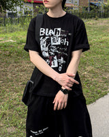 ブラグルプリントオーバーフィットショートスリーブTシャツ