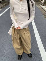 BUTTON RIBBED LONG SLEEVE (4C)