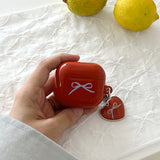 ribbon glossy airpods case(red)