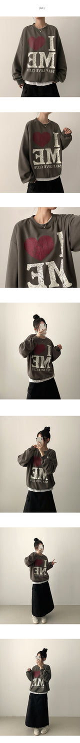 i❤️ME Crack Vintage Printed Sweatshirt