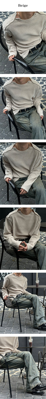 [Unisex] ダブルショルダーボタンニット(4color)