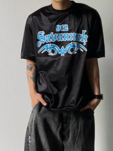 Glossy lettering short sleeves 2C