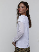 Layered Long Sleeve Top_White