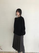 ブラインアンバランスショルダーニット (3 colors)
