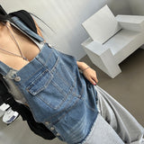 Patch Colored Denim Overall Overalls