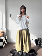 リンリンリネンリネンバルーンピンタックロングパンツ4カラー