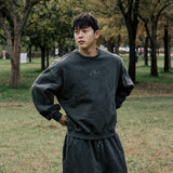 ビンテージピグメントウォッシュドスウェットシャツ ダークグレー