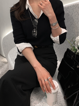 Lavin H-line Slit Long Skirt / 4 colors