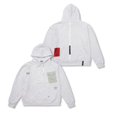 Tech Pocket Oversized Hoodie White Melange / Black