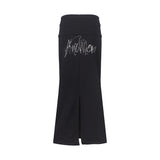 FOLDING SWEAT MAXI SKIRT_Black