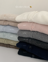 Pastel V-neck Alpaca Wool Cardigan (12color)