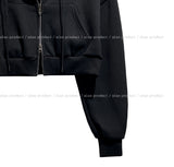 [U-BASIC] トムブラッシュド2Wayクロップフードジップアップ