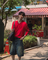 ソーラーリネンVネックニット