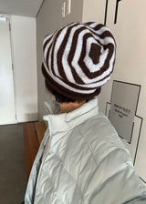 STRIPE SHIRRING LOOSE BEANIE