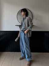 Libern tuck denim pants