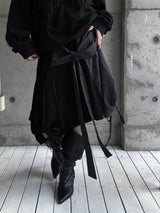 layered check wrap skirt (2color)