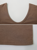 Modal Soft U-neck Crop Long Sleeve T-shirt (3color)