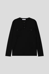 スナップヘンリーロングスリーブTシャツ (3color) (No.1010)