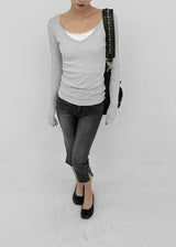 [MADE] Rulind Two-Way V-neck Long Sleeve T-shirt